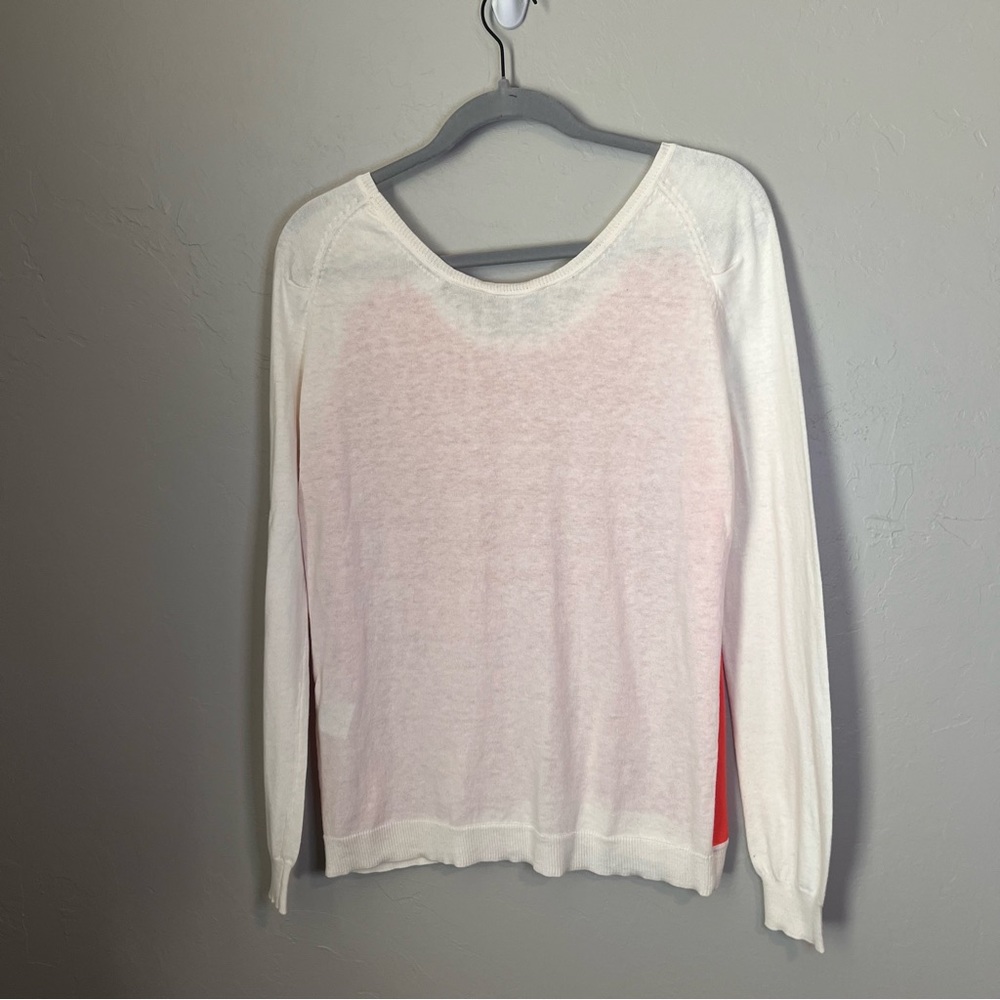 Sandro Color Block Silk Cotton Cashmere Lightweight Sweater Casual Knit - Picture 8 of 11